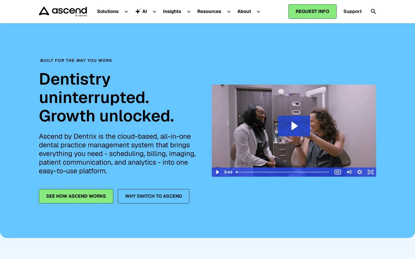 Dentrix Ascend homepage